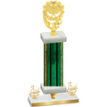 Premium Single Green Glacier Third Place Pickleball Trophy