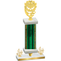 Premium Single Green Glacier Fourth Place Pickleball Trophy