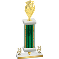 Premium Single Green Glacier Year Pickleball Trophy