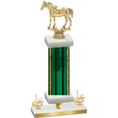 Premium Single Green Glacier First Place Horses Trophy