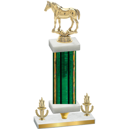 Premium Single Green Glacier Victory Horses Trophy
