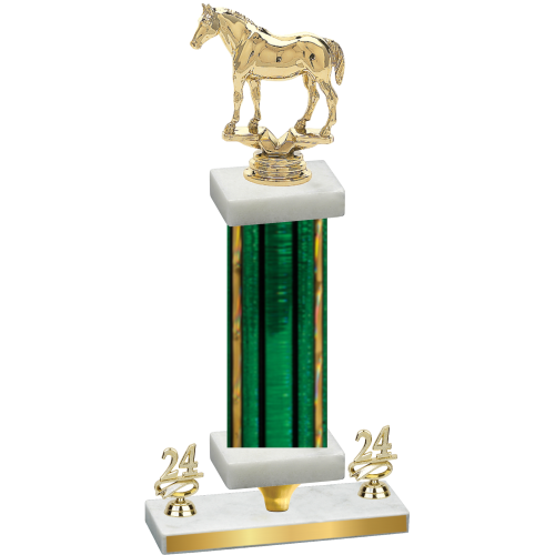 Premium Single Green Glacier Year Horses Trophy