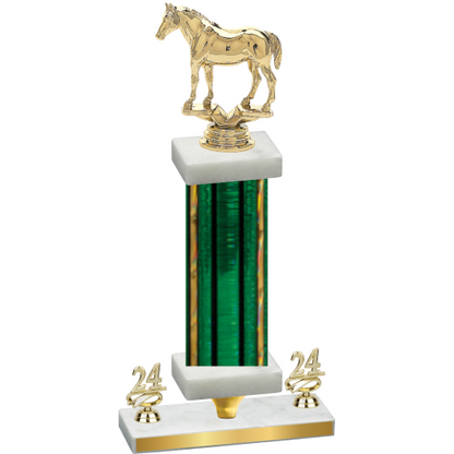 Premium Single Green Glacier Year Horses Trophy
