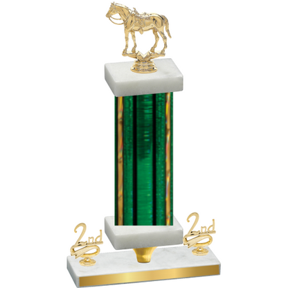 Premium Single Green Glacier Second Place Horses Trophy