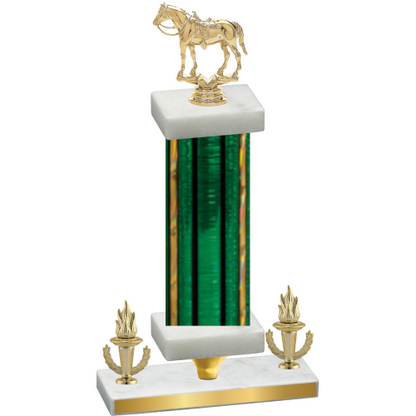 Premium Single Green Glacier Victory Horses Trophy