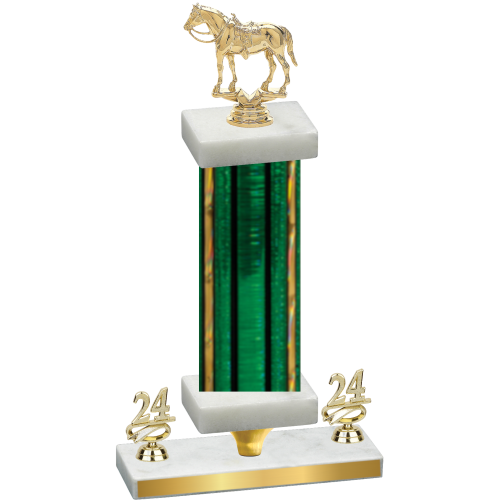 Premium Single Green Glacier Year Horses Trophy