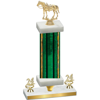 Premium Single Green Glacier Year Horses Trophy