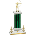Premium Single Green Glacier Victory Archery Trophy