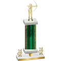 Premium Single Green Glacier Year Archery Trophy
