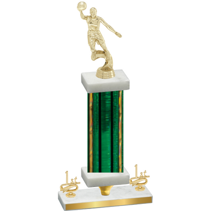 Premium Single Green Glacier First Place Basketball Trophy