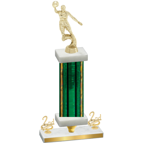 Premium Single Green Glacier Second Place Basketball Trophy