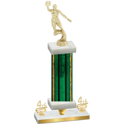 Premium Single Green Glacier Fourth Place Basketball Trophy