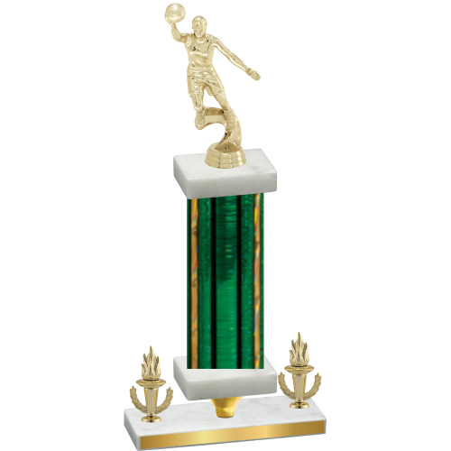 Premium Single Green Glacier Victory Basketball Trophy
