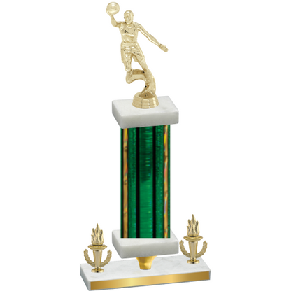 Premium Single Green Glacier Victory Basketball Trophy