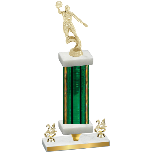 Premium Single Green Glacier Year Basketball Trophy