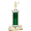 Premium Single Green Glacier First Place Archery Trophy