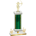 Premium Single Green Glacier Second Place Archery Trophy