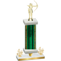 Premium Single Green Glacier Fourth Place Archery Trophy