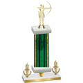 Premium Single Green Glacier Victory Archery Trophy