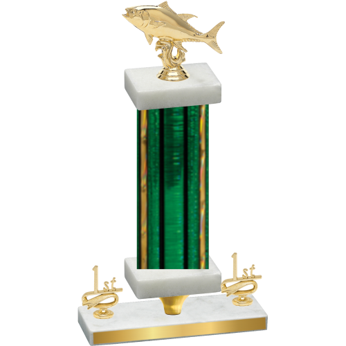 Premium Single Green Glacier First Place Fishing Trophy