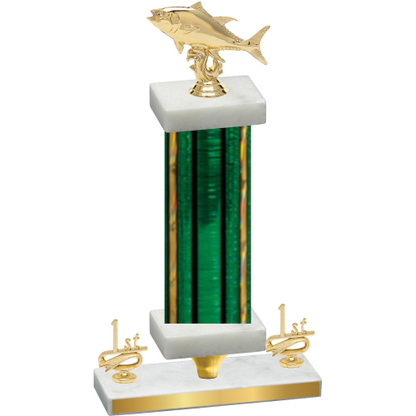 Premium Single Green Glacier First Place Fishing Trophy