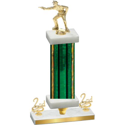 Premium Single Green Glacier Second Place Shooter Trophy