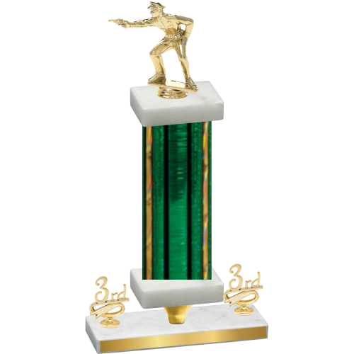 Premium Single Green Glacier Third Place Shooter Trophy