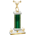 Premium Single Green Glacier First Place Weights Trophy
