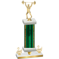 Premium Single Green Glacier Second Place Weights Trophy