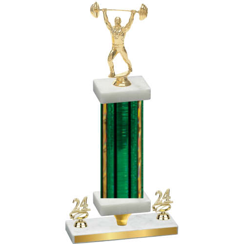Premium Single Green Glacier Year Weights Trophy