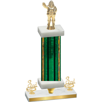 Premium Single Green Glacier Third Place Holiday Trophy