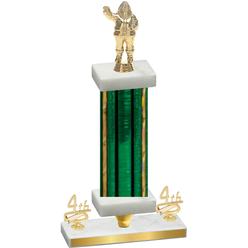 Premium Single Green Glacier Fourth Place Holiday Trophy
