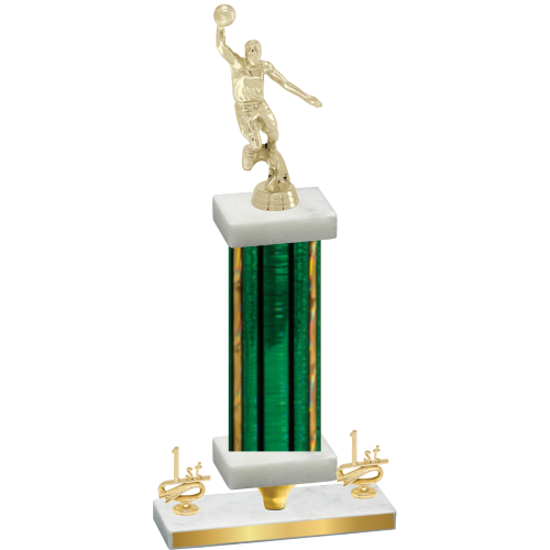 Premium Single Green Glacier First Place Basketball Trophy