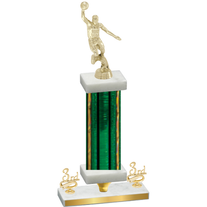 Premium Single Green Glacier Third Place Basketball Trophy