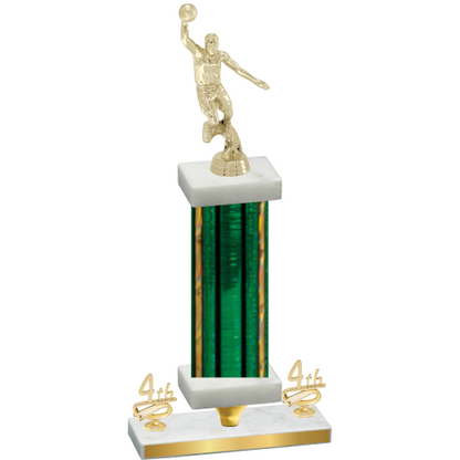 Premium Single Green Glacier Fourth Place Basketball Trophy