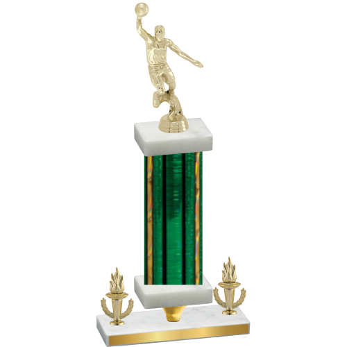 Premium Single Green Glacier Victory Basketball Trophy