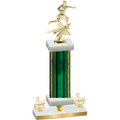 Premium Single Green Glacier Third Place Flag Football Trophy