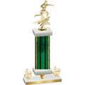 Premium Single Green Glacier Fourth Place Flag Football Trophy