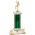 Premium Single Green Glacier First Place Majorette Trophy