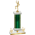 Premium Single Green Glacier Second Place Majorette Trophy