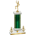 Premium Single Green Glacier Victory Majorette Trophy