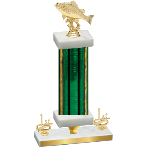 Premium Single Green Glacier First Place Fishing Trophy