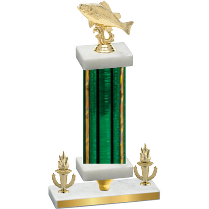 Premium Single Green Glacier Victory Fishing Trophy