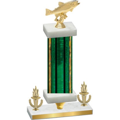 Premium Single Green Glacier Victory Fishing Trophy