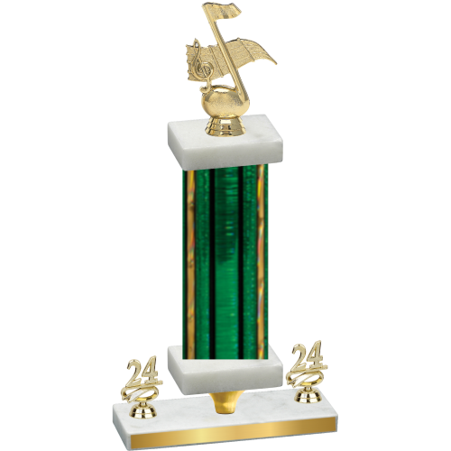 Premium Single Green Glacier Year Music Trophy