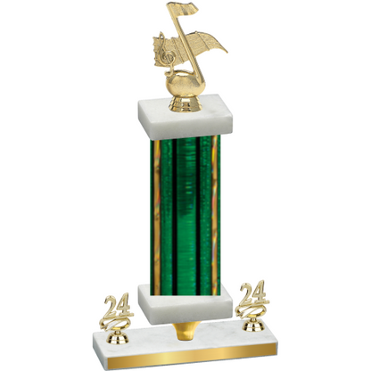 Premium Single Green Glacier Year Music Trophy
