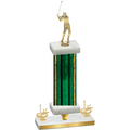 Premium Single Green Glacier First Place Golf Trophy