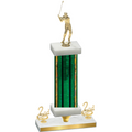 Premium Single Green Glacier Second Place Golf Trophy