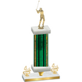 Premium Single Green Glacier Fourth Place Golf Trophy