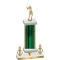 Premium Single Green Glacier Victory Golf Trophy